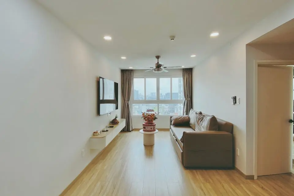 Modern apartment with a city view